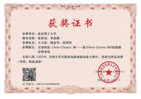 第八届全国大学生集成电路创新创业大赛证书